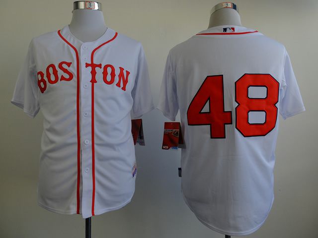 Men Boston Red Sox #48 Sandoval White MLB Jerseys->boston red sox->MLB Jersey